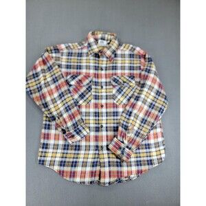 Vintage Mr. Leggs Shirt Mens Large Plaid Flannel Button Up Long Sleeve USA 70s